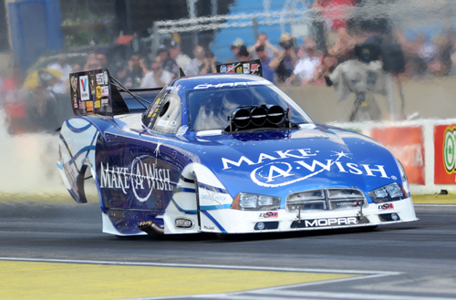 Tommy Johnson Jr. continued his rather torrid recent pace in NHRA - setting low ET of the meet at 3.999 secs and advancing to the final round.
