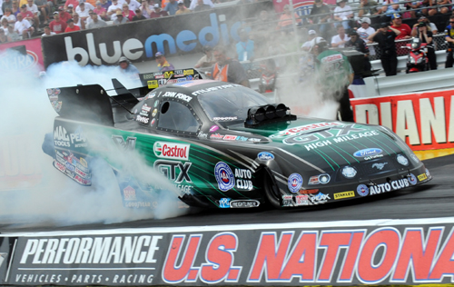 (John Force won the Traxxas Nitro Shootout on Sunday and placed runner-up to Alexis on Monday)