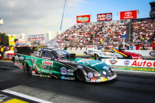 (John Force's last ride for sponsor Castrol was a runner-up - top speed of the event effort)