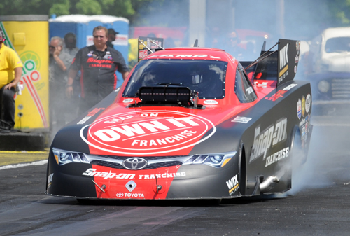 (Cruz Pedregon drove his Snap-On Tools Toyota to the #1 qualifier position)