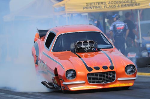 (Mike McIntyre's Camaro set low ET in qualifying and went to the final four on Sunday)