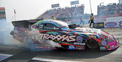 (Courtney Force moved into a tie with Tim Wilkerson for the Mello Yello FC points)