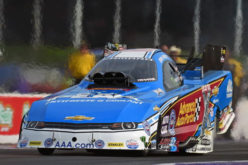 (Living legend John Force represented associate sponsor Advance Auto Parts at the Houston event)