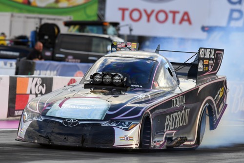 (Pre-race favourite Toyota driver Alexis Dejoria was forced to withdraw from competition after colliding with the guard wall during qualifying)