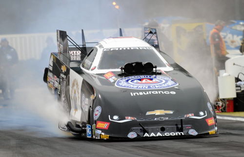 (JFR team racer Robert Hight ran this cool California Highway Patrol tribute Chevy Camaro FC)